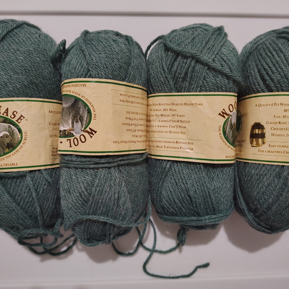 Green Wool Ease Yarn Bundle